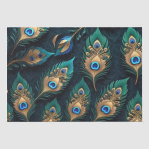 Papel De Seda Padrão de Penas de Peacock de Corte de Papeira