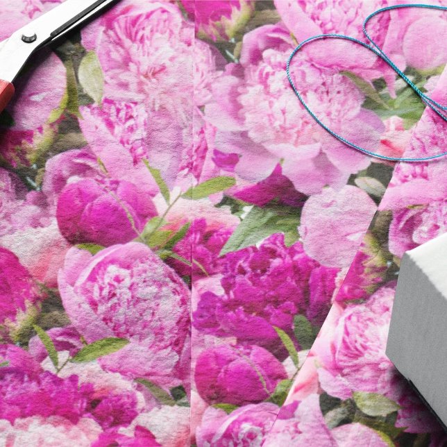 Papel De Seda Padrão de Peônias Rosa (Criador carregado)