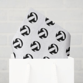 Papel De Seda padrão de pequenas bolas de vôlei brancas e pretas