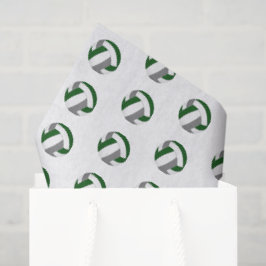 Papel De Seda padrão de pequenas bolas de vôlei verdes cinza