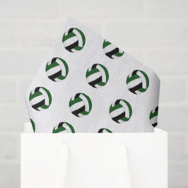 Papel De Seda padrão de pequenas bolas de vôlei verdes pretas