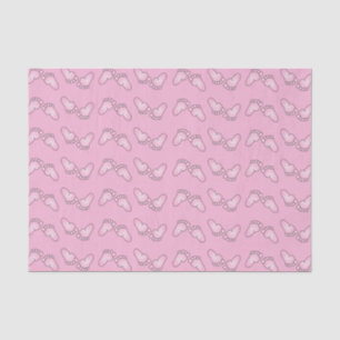 Papel De Seda Padrão de Pés Bebês Rosa