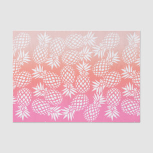 Papel De Seda Padrão de Pineanás de Gradação Girly Elegante 