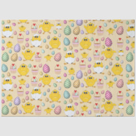 Papel De Seda Padrão de Pintinhos de Páscoa