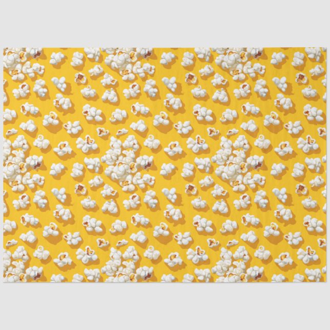 Papel De Seda Padrão de Pipoca em Fundo Amarelo Decoupage (Frente )