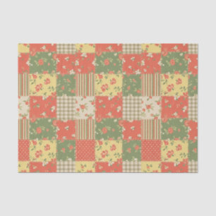 Papel De Seda Padrão de Piquenique com Remendo Floral Pastel (2)