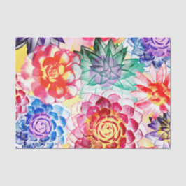 Papel De Seda Padrão de Planta Suculenta Colorida Adorável