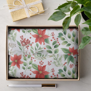 Papel De Seda Padrão de Poinsettia de Natal com Vibração Tropica