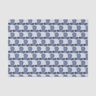Papel De Seda Padrão de polvo azul de cartoon bonito