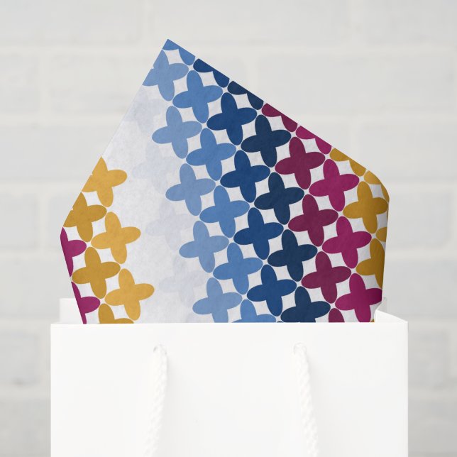 Papel De Seda Padrão de ponto cruz colorido contínuo (Sacola de presentes)