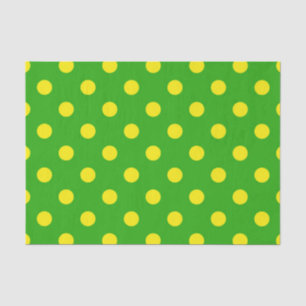 Papel De Seda Padrão de Pontos Amarelos em Verde Design