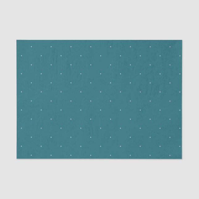 Papel De Seda Padrão de Pontos Brancos Turquesa (Frente )