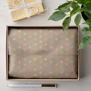 Papel De Seda Padrão De Pontos Coloridos No Rustic Faux Brown Kr
