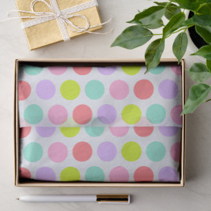 Papel De Seda Padrão de Pontos Cute Soft Pastel