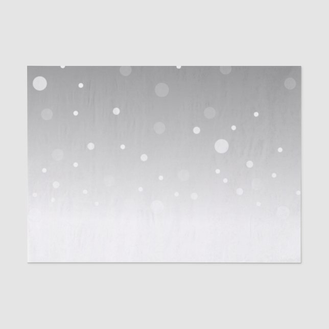 Papel De Seda Padrão de Pontos Ombre Cinza Branco (Frente )