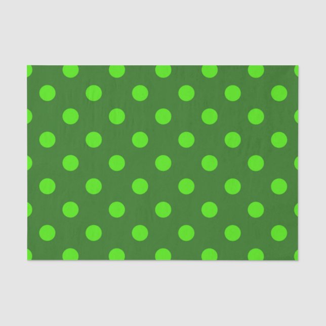 Papel De Seda Padrão de Pontos Verde Escuro em Verde  (Frente )