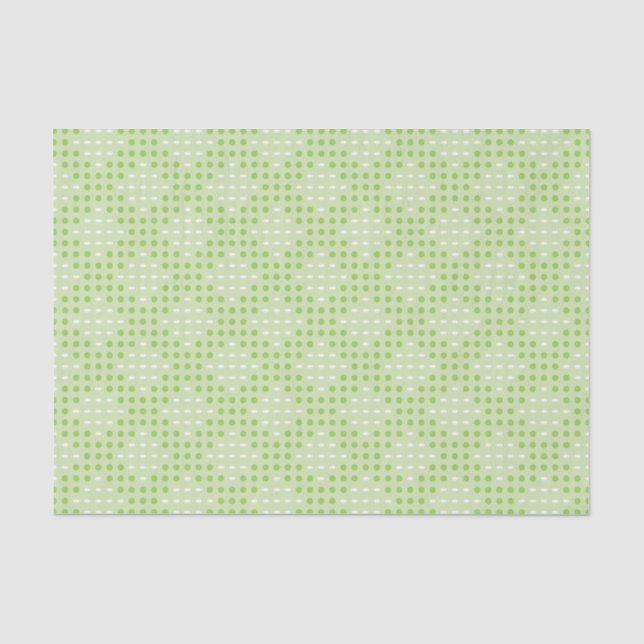 Papel De Seda Padrão de pontos verdes e ovais planos (Frente )