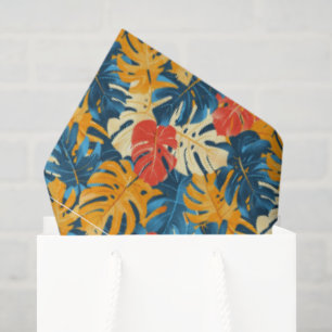 Papel De Seda Padrão de praia de folha tropical fofa
