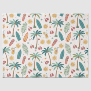 Papel De Seda Padrão de Praia de Verão Tropical (1)