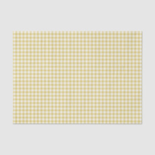 Papel De Seda Padrão de Quadro de Verificação Amarelo da Vint