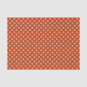 Papel De Seda Padrão de Quadro de Verificação Preto Laranja