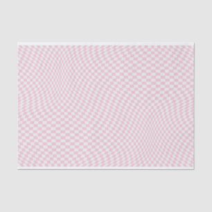 Papel De Seda Padrão de Quadro de Verificação Rosa do Pastel Ver