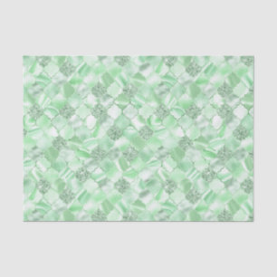 Papel De Seda Padrão de Quatrefoil do Mint Green em Marrocos