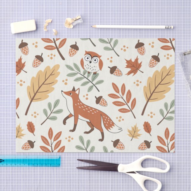 Papel De Seda Padrão de queda escandinava legante (Arte )