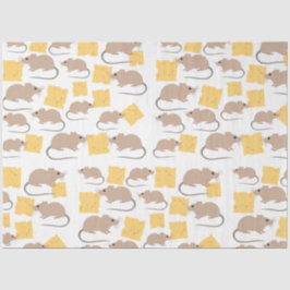 Papel De Seda Padrão De Queijo Comendo Rodante De Rato Fofo