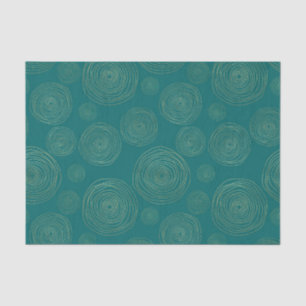 Papel De Seda Padrão de rabiscos em azul-petróleo e dourado