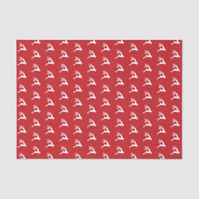 Papel De Seda Padrão de Rena Saltitante (Frente )
