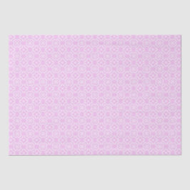 Papel De Seda Padrão de Renda Rosa e Floral Branco em Treliça