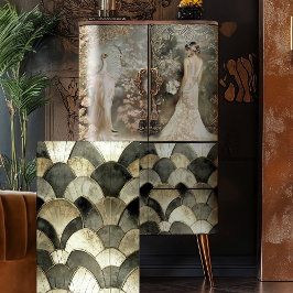 Papel De Seda padrão de repetição de arte nova art déco fundo la