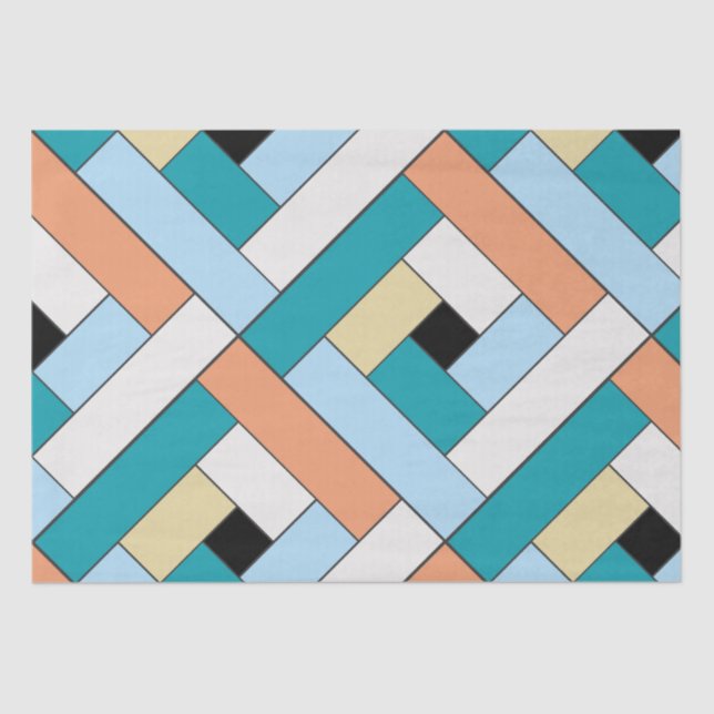 Papel De Seda Padrão de Retângulo (ver10) com Detalhes Personali (Frente )