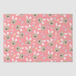 Papel De Seda Padrão de Retriever de Ouro Coelho de Páscoa