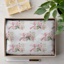 Padrão de Rosa Rosa e Laço de Coquete Vintage em A