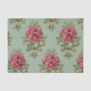 Papel De Seda Padrão de Rosa vermelha Victoriana Elegante