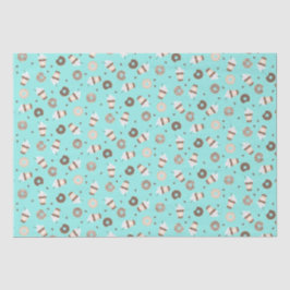 Papel De Seda Padrão de Rosquinha borrifada de café