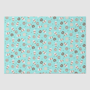 Papel De Seda Padrão de Rosquinha borrifada de café