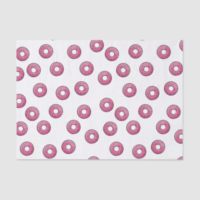 Papel De Seda Padrão de Rosquinha rosa (Frente )