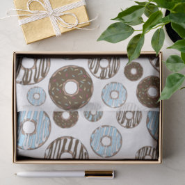Papel De Seda Padrão De Rosquinhas, Rosquinhas Azuis, Rosquinhas
