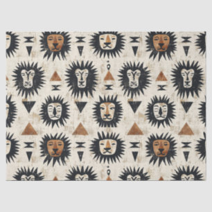 Papel De Seda Padrão de Safari Leão Tribal
