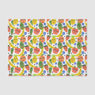 Papel De Seda Padrão De Salada De Fruta Engraçado Whimsical