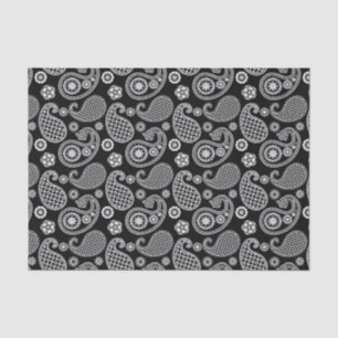 Papel De Seda Padrão de salsa, preto e branco
