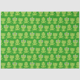 Papel De Seda Padrão de Sapos bonitos em verde escuro