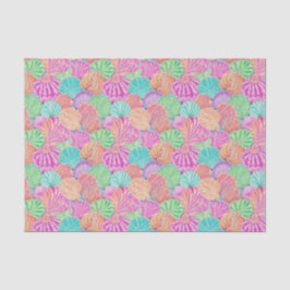 Papel De Seda Padrão de Shell do Oceano de Praia da Papoila