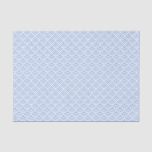 Papel De Seda Padrão de Shell Náutico de Praia Azul e Branco