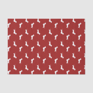 Papel De Seda Padrão de Silhuetas de Dachshund de Pelo Fio