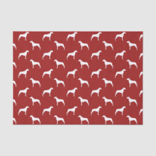 Papel De Seda Padrão de Silhuetas de Rhodesian Ridgeback Vermelh