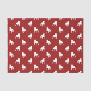Papel De Seda Padrão de Silhuetas de Staffordshire Bull Terrier